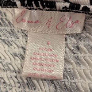 Emma & Elsa White and Black Textured Top